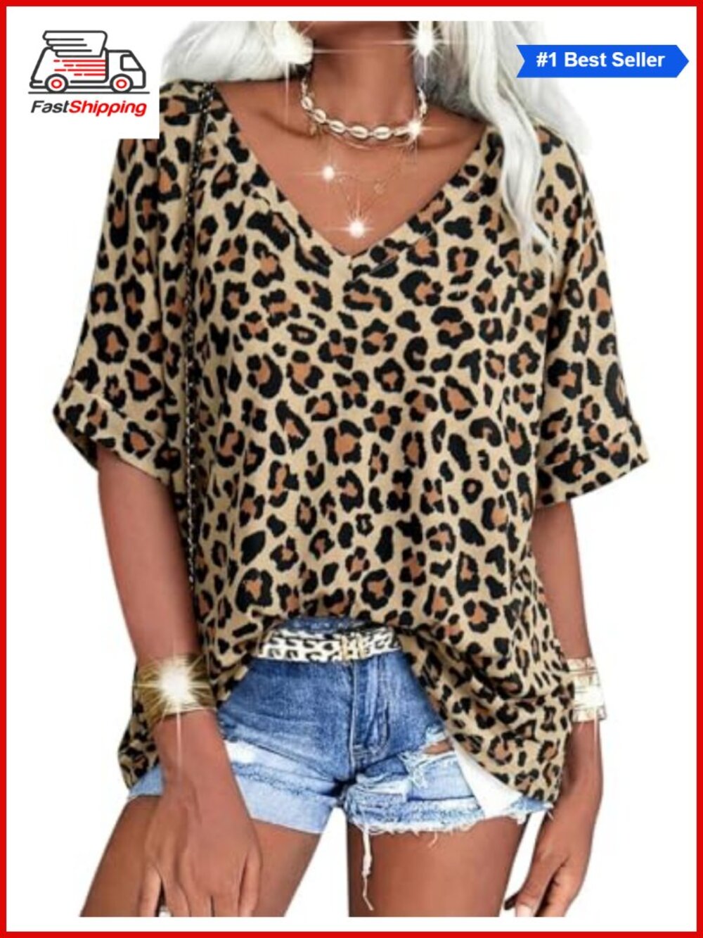 Women's Oversized V Neck Batwing Short Sleeve Summer Tee